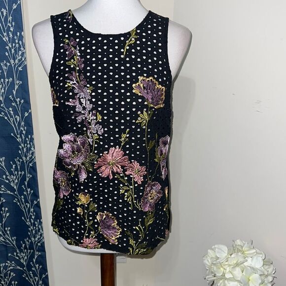Anthropologie | Anthro Meadow Rue Harriet Embroidered Tank Top Floral Eyelet XS - Picture 2 of 9